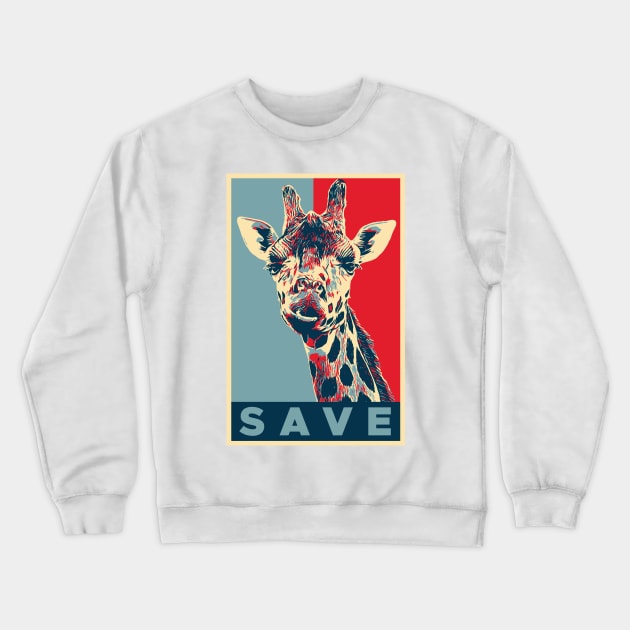 Save The Giraffes Crewneck Sweatshirt by dan89